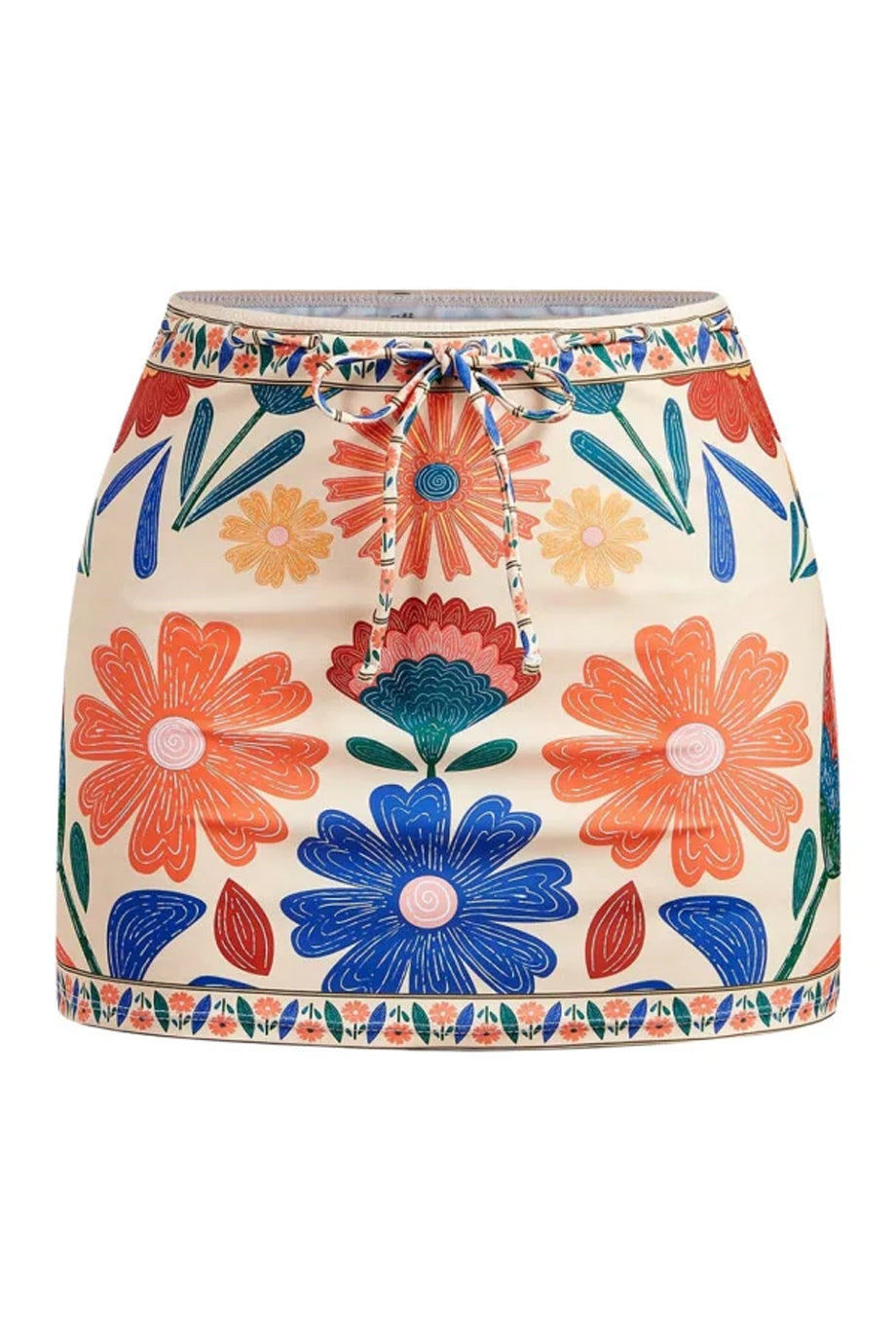 Maelisca Ολόσωμο Φλοράλ Μαγιό και Φούστα Παρεό Σετ | Μαγιό - Ολόσωμα - Swimwear One Piece | Maelisca One-Piece Swimsuit and Pareo Skirt Set