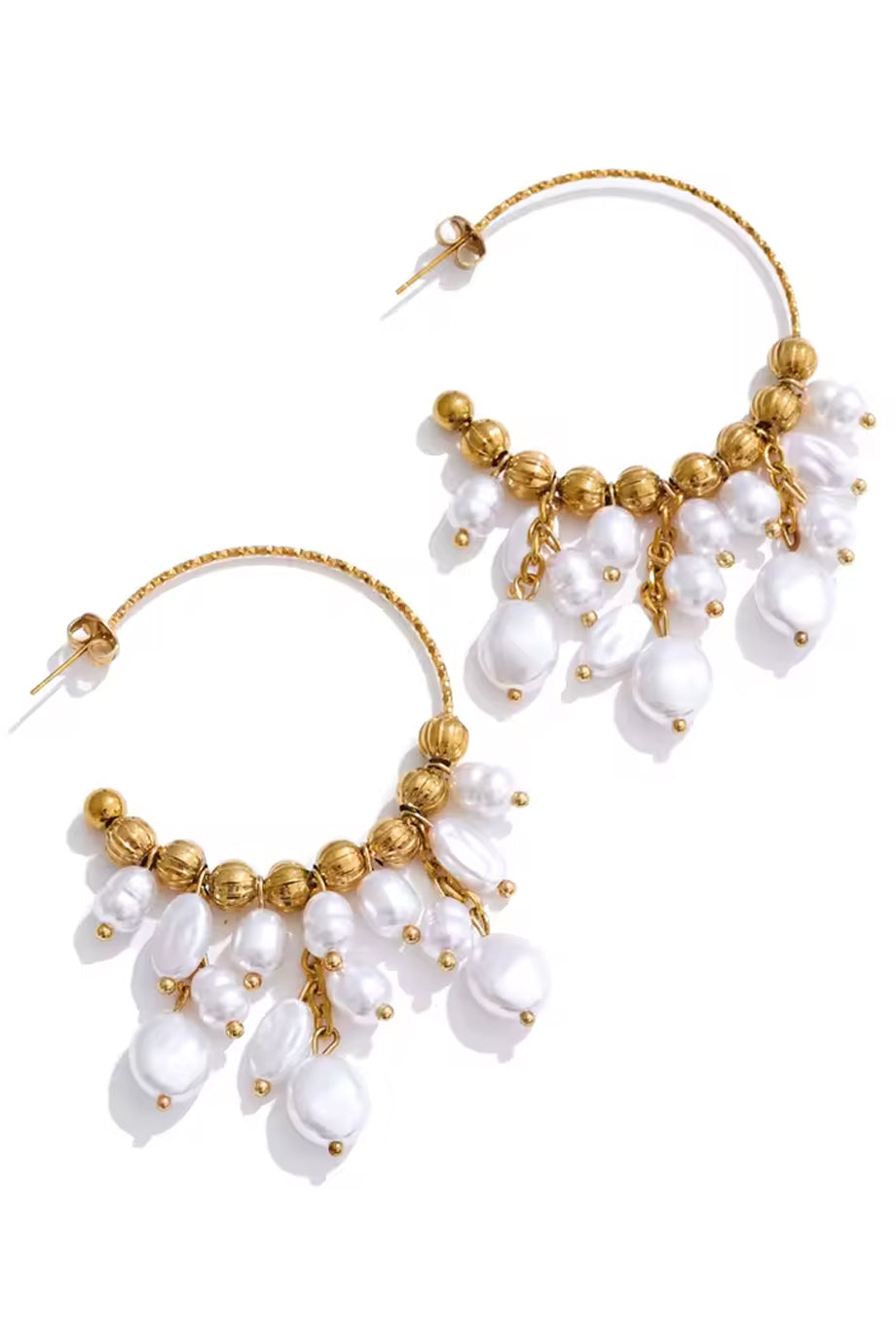 Iralia Σκουλαρίκια Κρίκοι με Πέρλες | Κοσμήματα - Σκουλαρίκια - Jewelry Earrings | Iralia Hoop Earrings with Pearls