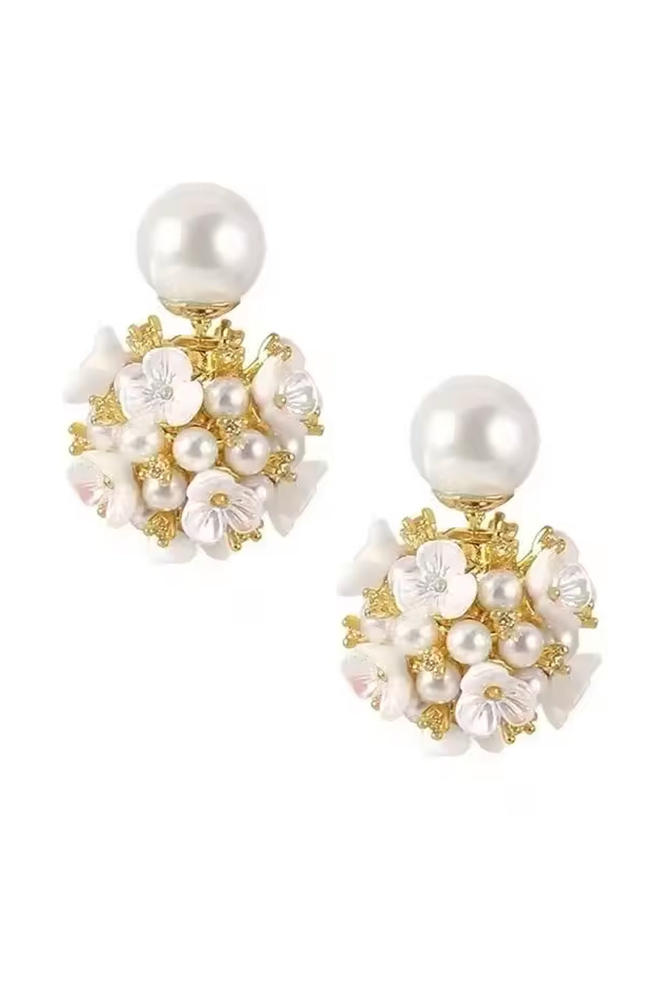 Perla Fiora Σκουλαρίκια με Πέρλες | Perla Fiora Floral Pearl Drop Earrings Oorbellen Perlenohrringe
