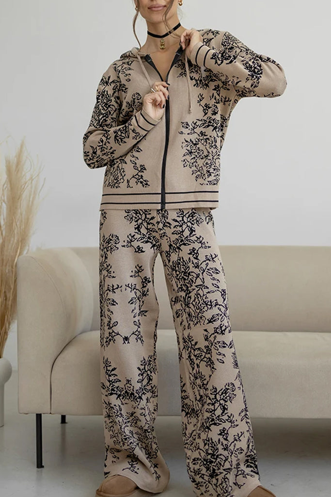 Conjunto chaqueta y pantalón punto Bertille