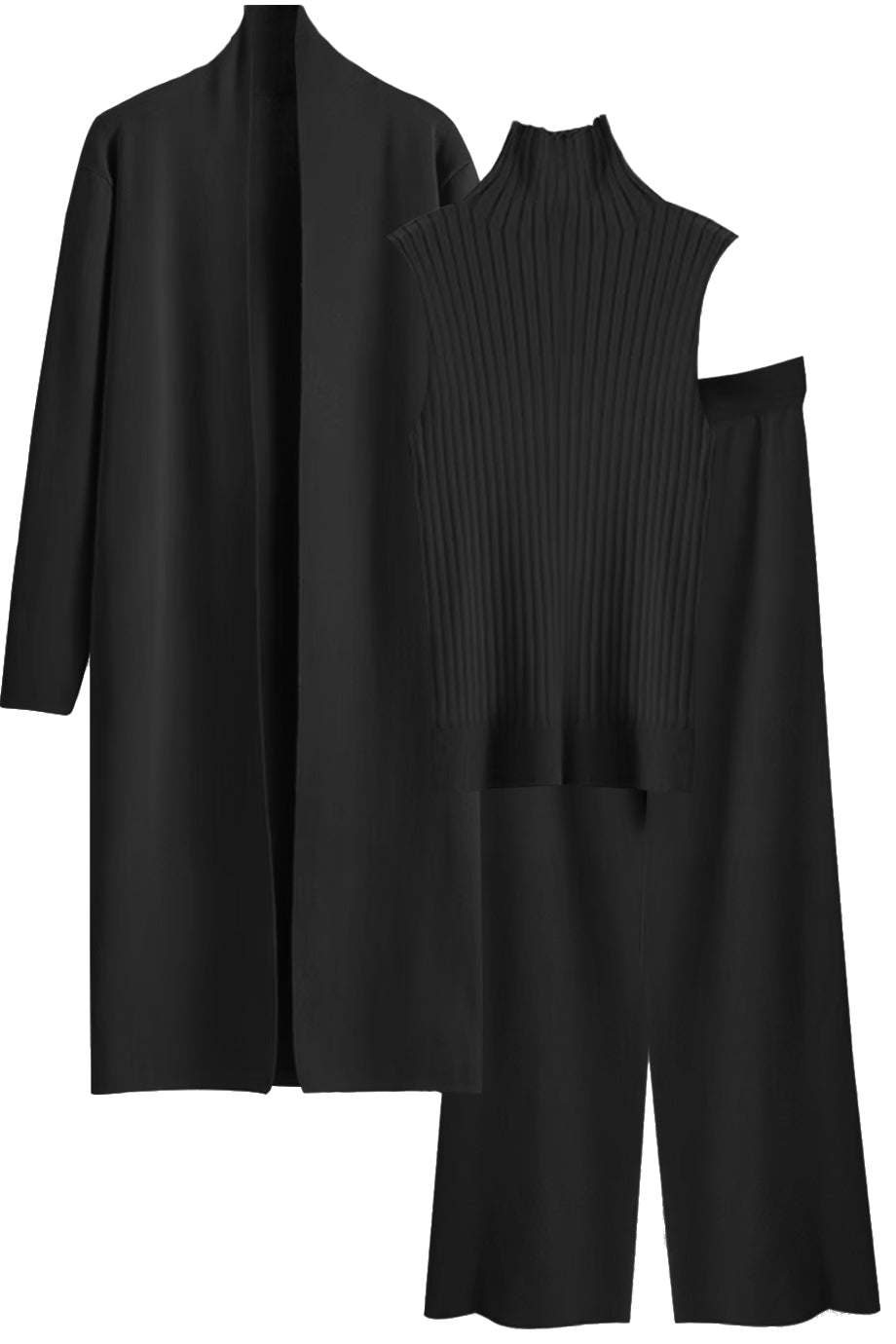 Conjunto de chaqueta, top y pantalón de punto Seraphiel