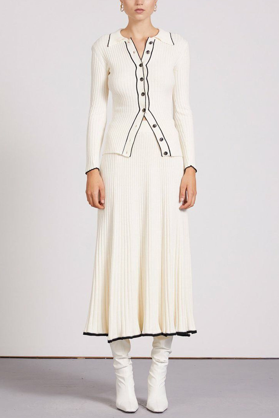 Maurelle Knit Set with Cardigan and Skirt