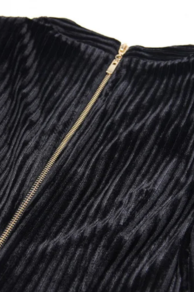 Vestido de noche de terciopelo negro Sorrento