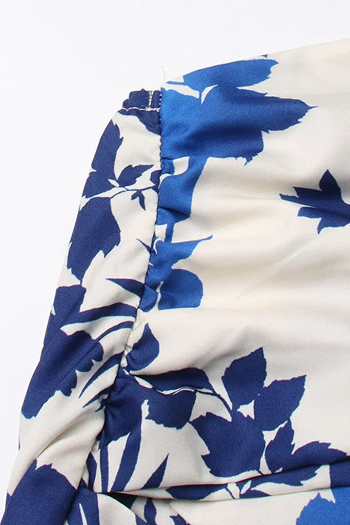 Vestido halter floral azul Thalassa