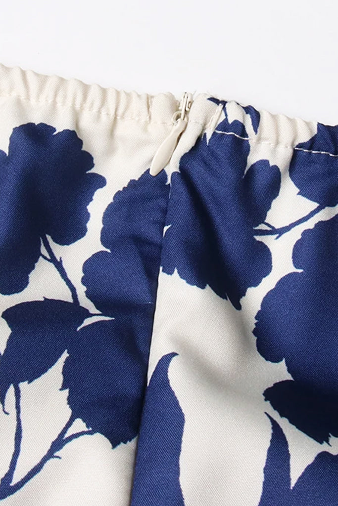 Vestido halter floral azul Thalassa