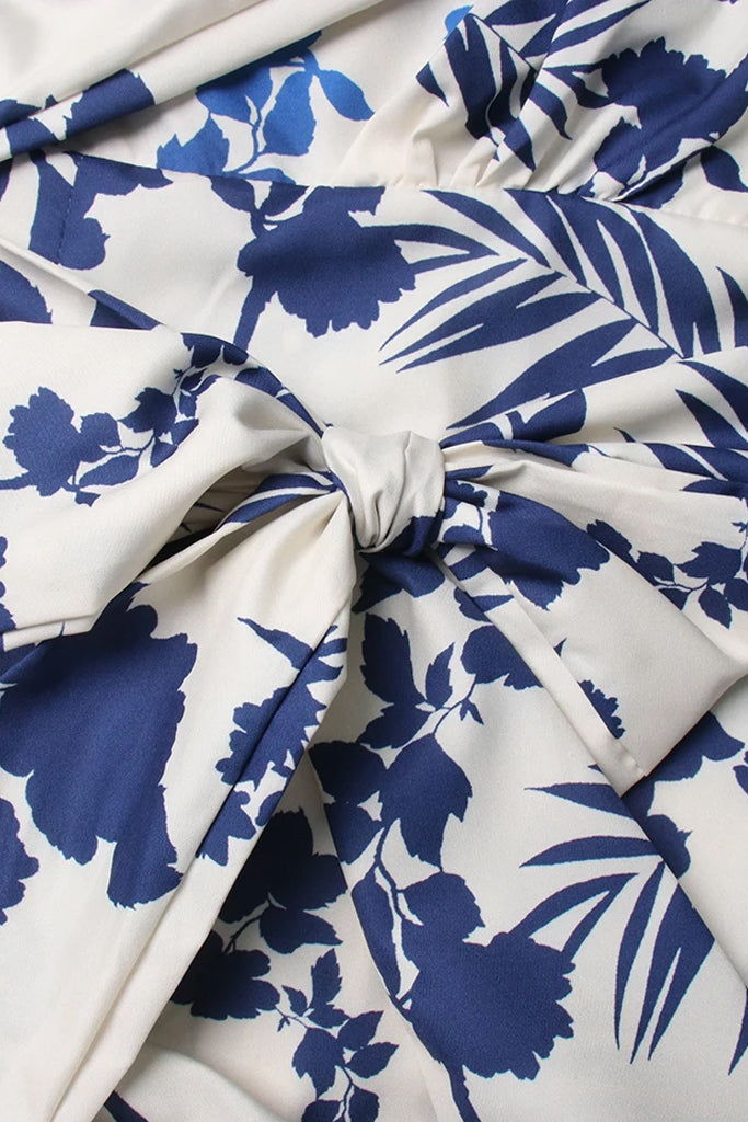 Vestido halter floral azul Thalassa