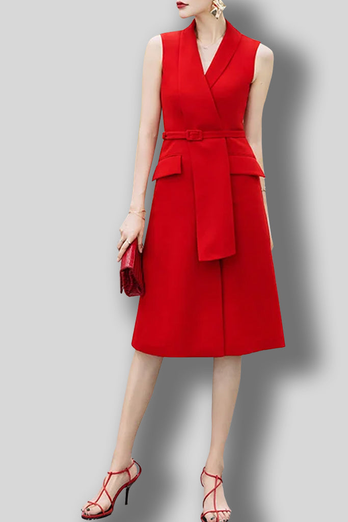 Vestido cruzado rojo Azenor