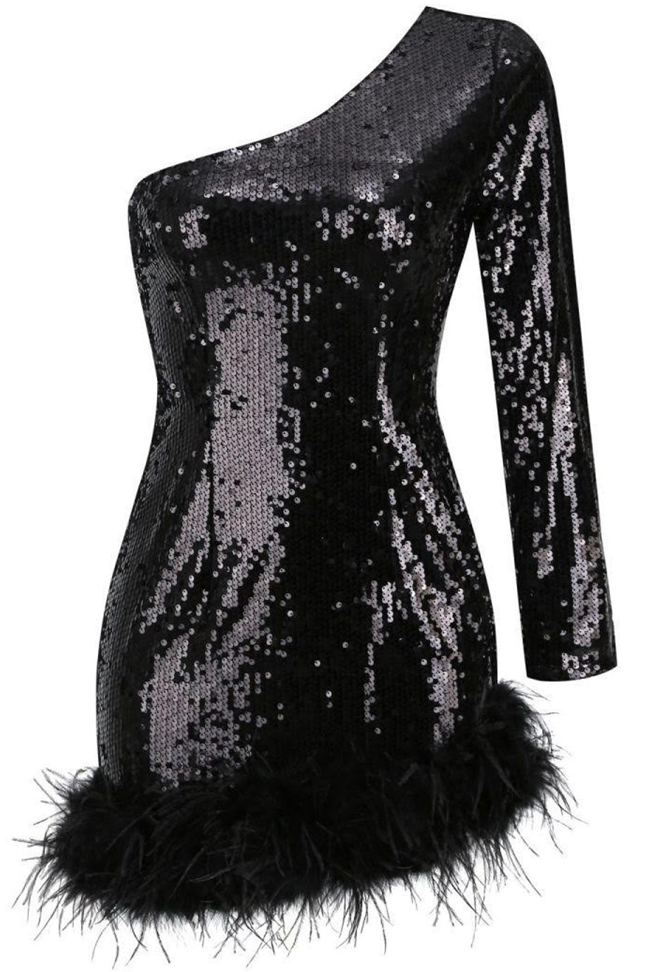 Arlisse Μίνι Φόρεμα με έναν Ώμο και Παγιέτες | Βραδινά Φορέματα Evening Dresses | Arlisse Mini Metallic One Shoulder Dress