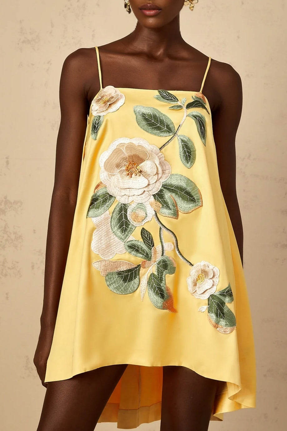 Nefara Bloom Ασύμμετρο Φόρεμα με Λουλούδια | Βραδινά Φορέματα Evening Dresses | Nefara Bloom Asymmetrical Dress with Flower Embroidery