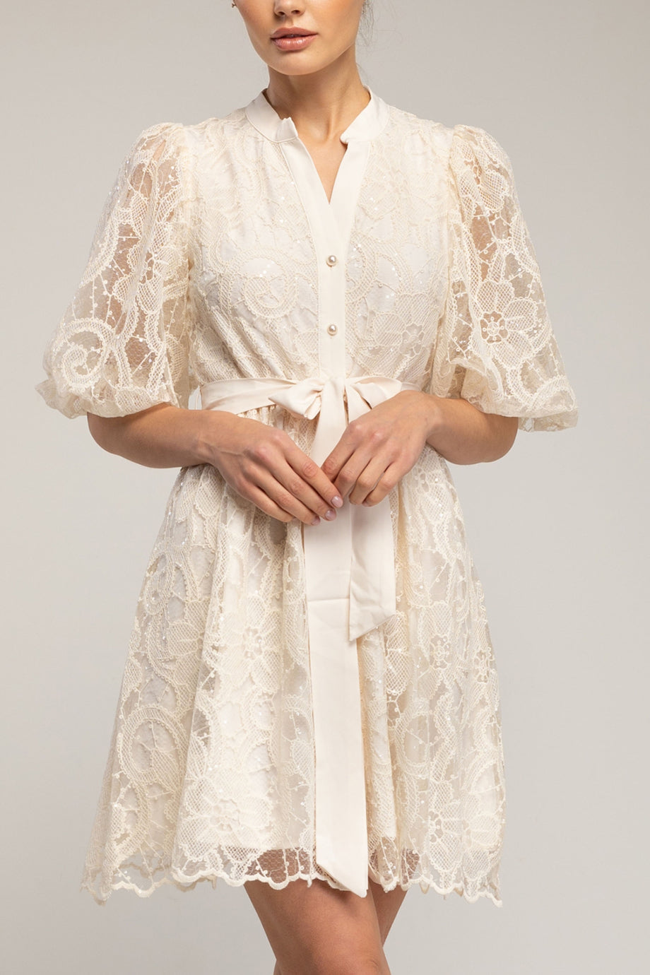 Theoline Μίνι Φόρεμα με Δαντέλα | Βραδινά Φορέματα Evening Dresses | Theoline Mini Lace Dress