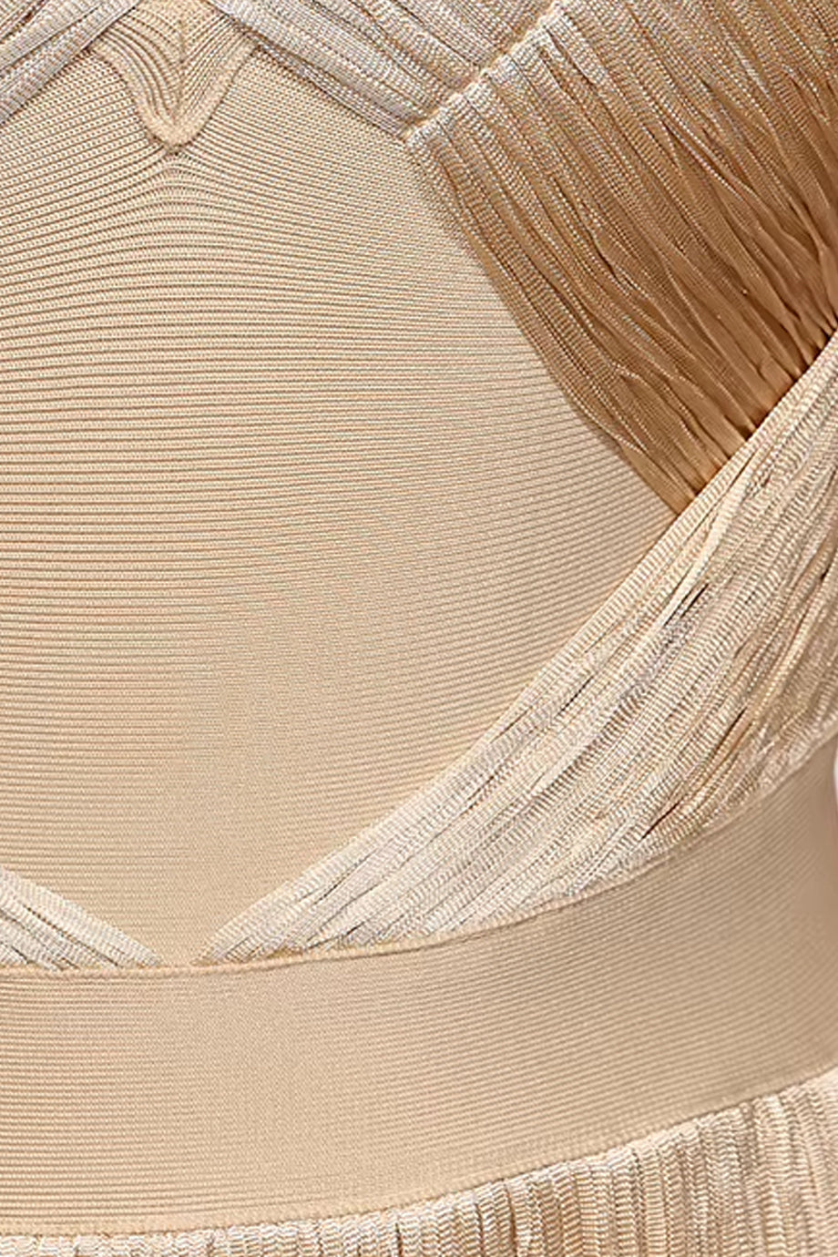 Amarante Ελαστικό Φόρεμα με Κρόσσια τύπου Bandage | Evening Dresses - Φορέματα - Βραδινά | Amarante Evening Bandage Dress with Fringes