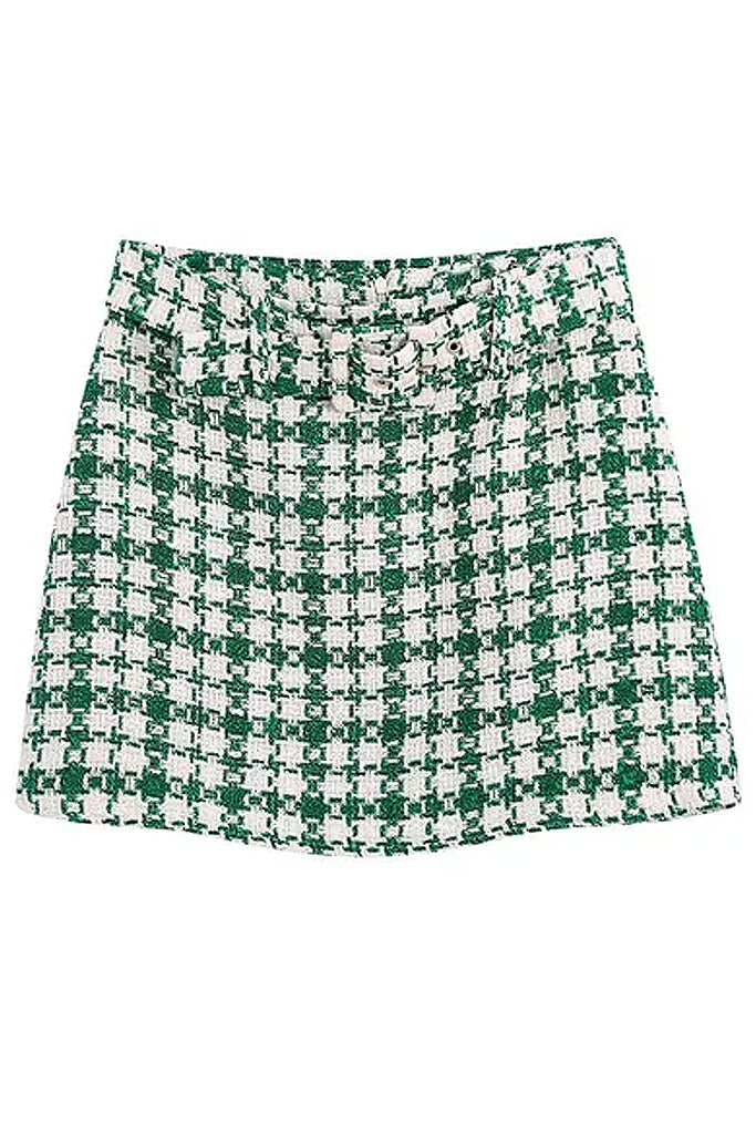 Minifalda Anessa de tweed verde