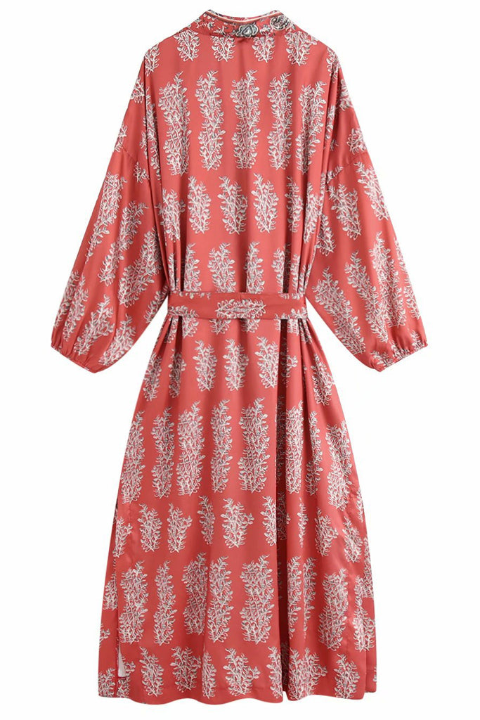 Jovian Kοραλλί Εμπριμέ Κιμονό | Γυναικεία Ρούχα - Beachwear - Loungewear