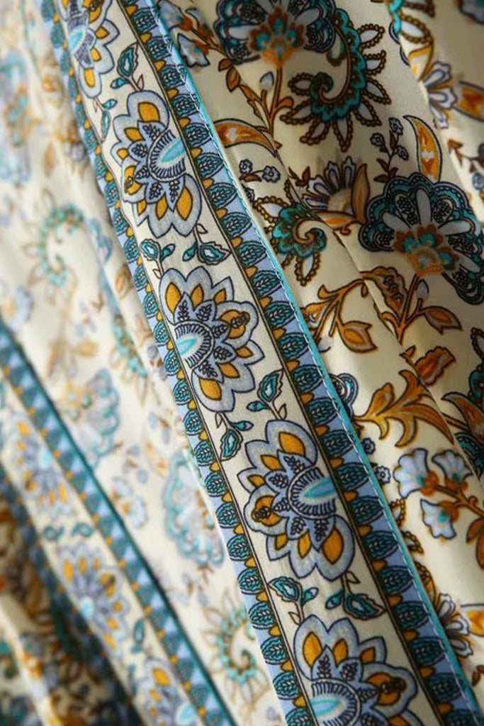 Emiko Γαλάζιο Πολύχρωμο Εμπριμέ Κιμονό | Γυναικεία Ρούχα - Beachwear - Loungewear