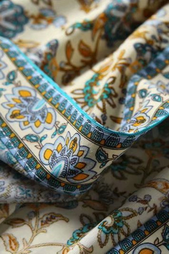 Emiko Γαλάζιο Πολύχρωμο Εμπριμέ Κιμονό | Γυναικεία Ρούχα - Beachwear - Loungewear