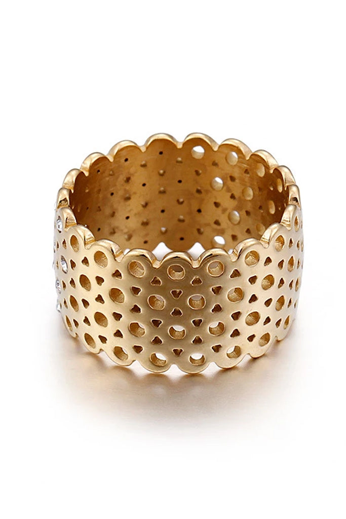 Anillo Wren de Oro con Cristales