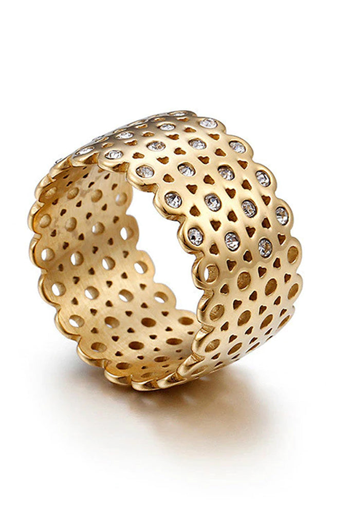 Anillo Wren de Oro con Cristales