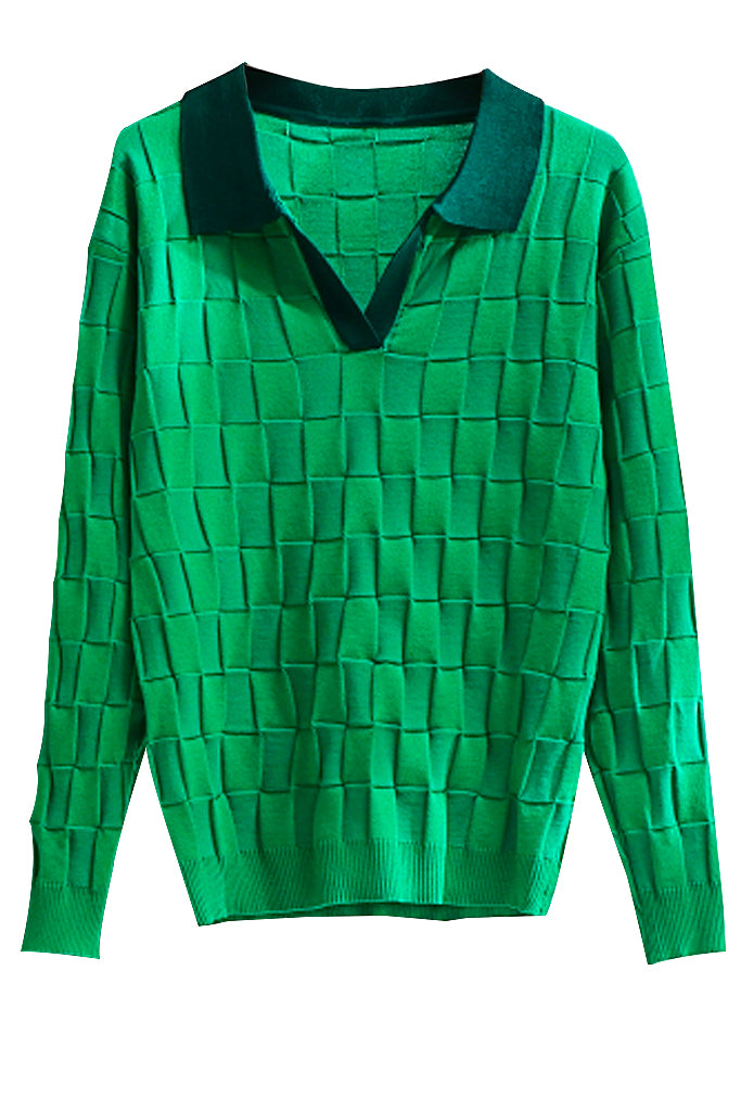 Conjunto de pantalón y top de punto verde Alira