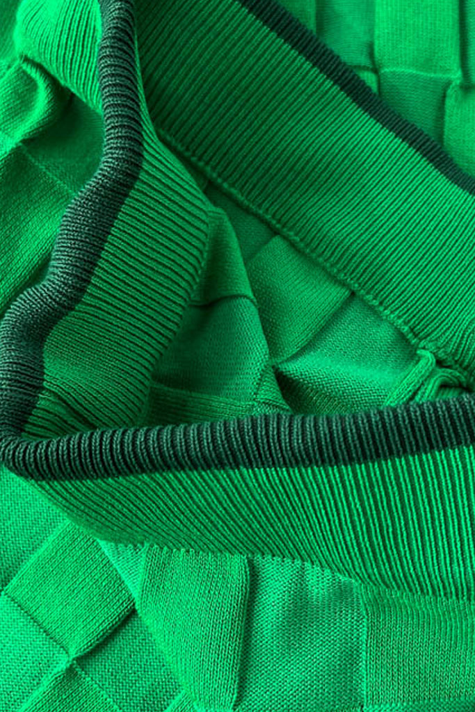Conjunto de pantalón y top de punto verde Alira