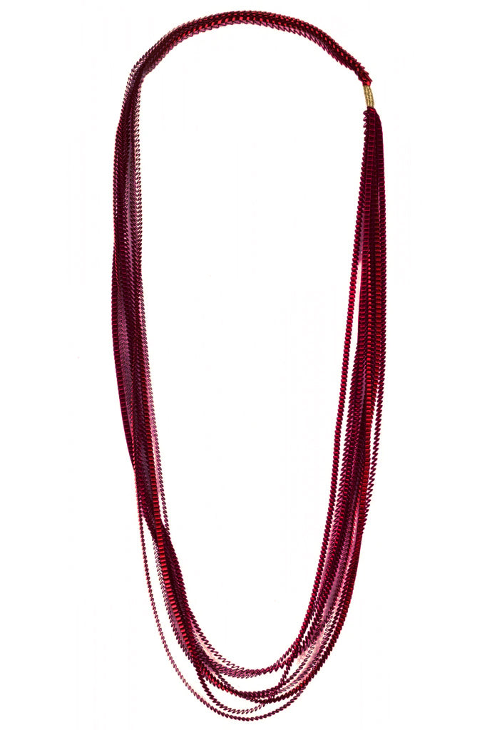 Essilp Collar de tela berenjena morada