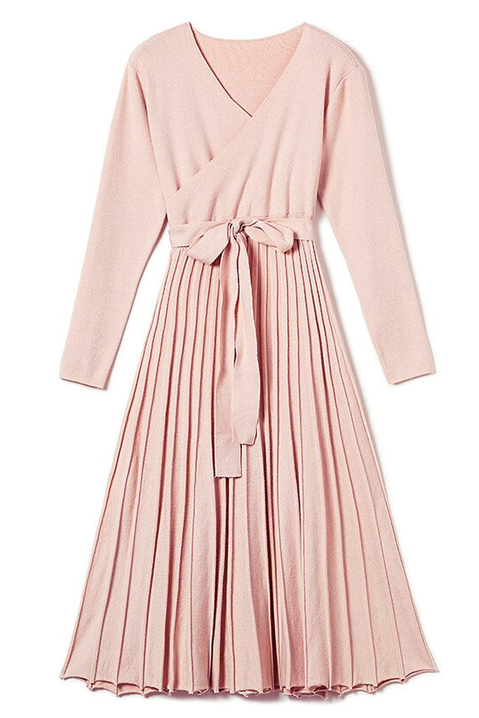 Vestido plisado rosa claro Ursa