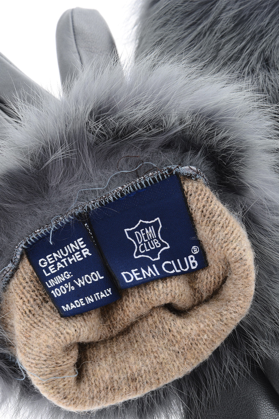 Γκρι Δερμάτινα Γάντια με Γούνα - Demi | Γυναικεία Γάντια