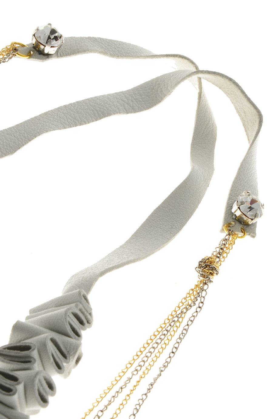 Δερμάτινο Κολιέ Τσόκερ με Αλυσίδες - Eleanna Katsira | Κοσμήματα