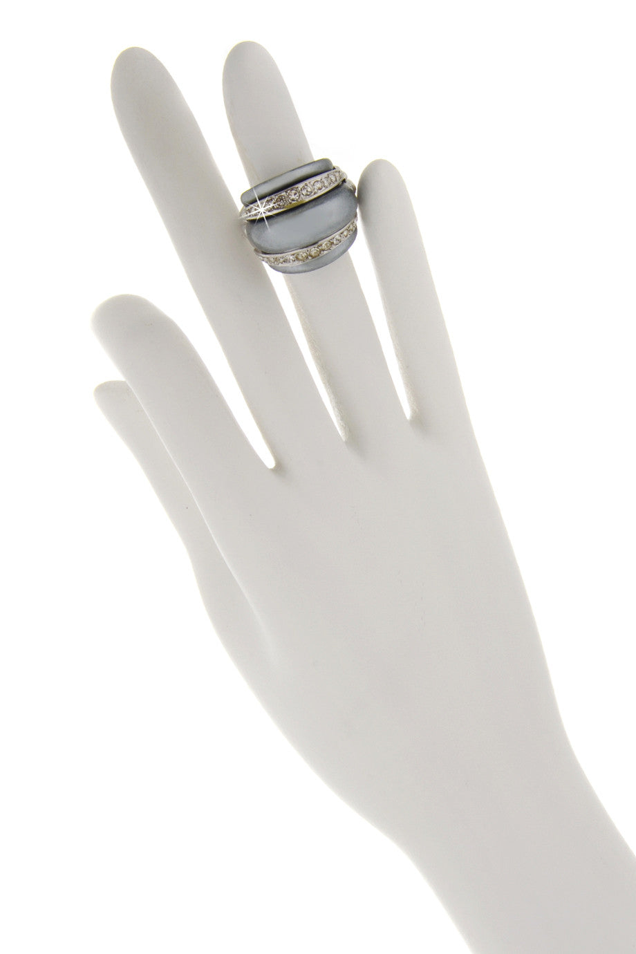Γκρι Δαχτυλίδι με Πέρλα - Kenneth Jay Lane | Κοσμήματα