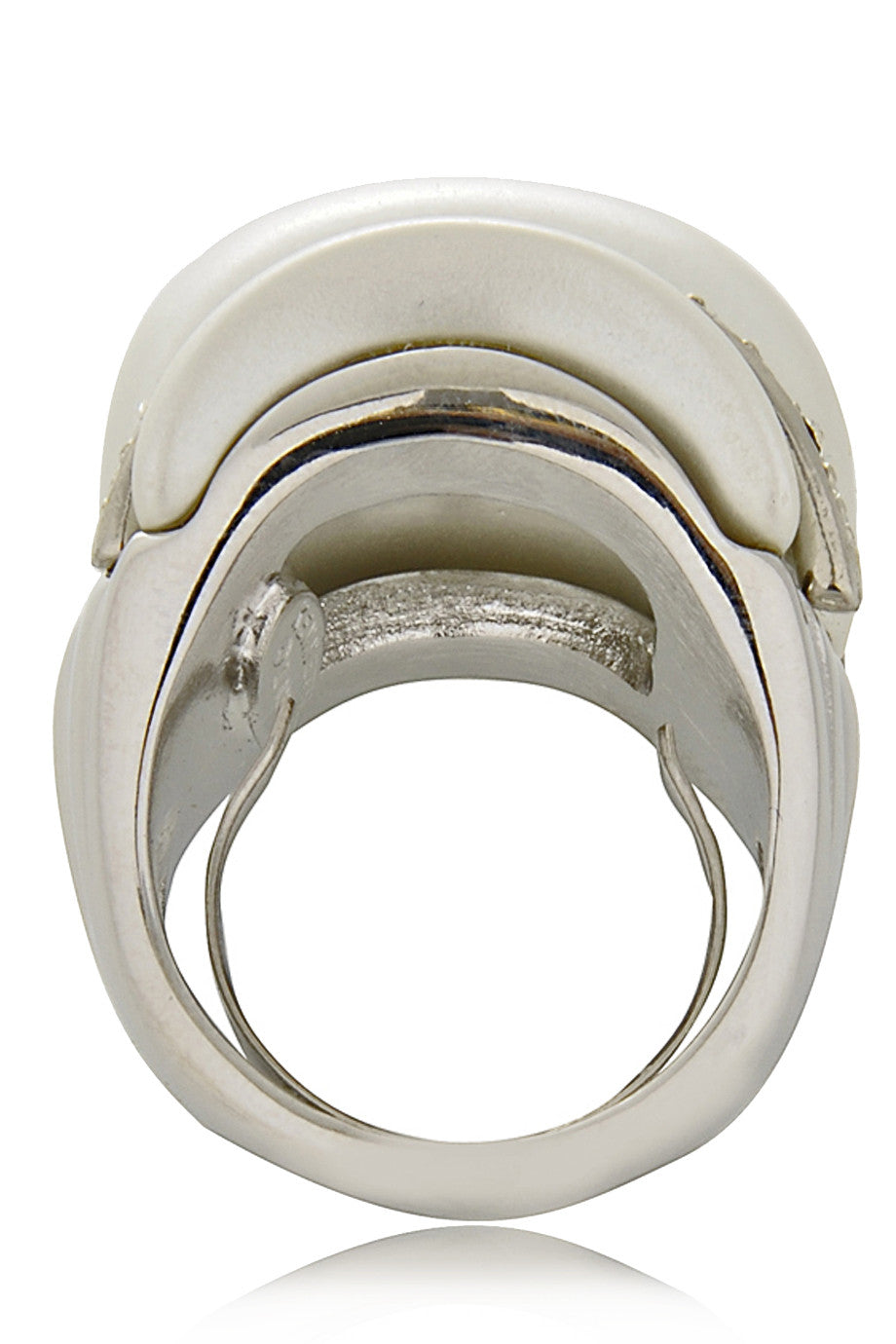 Λευκό Δαχτυλίδι με Κρύσταλλα - Kenneth Jay Lane | Κοσμήματα