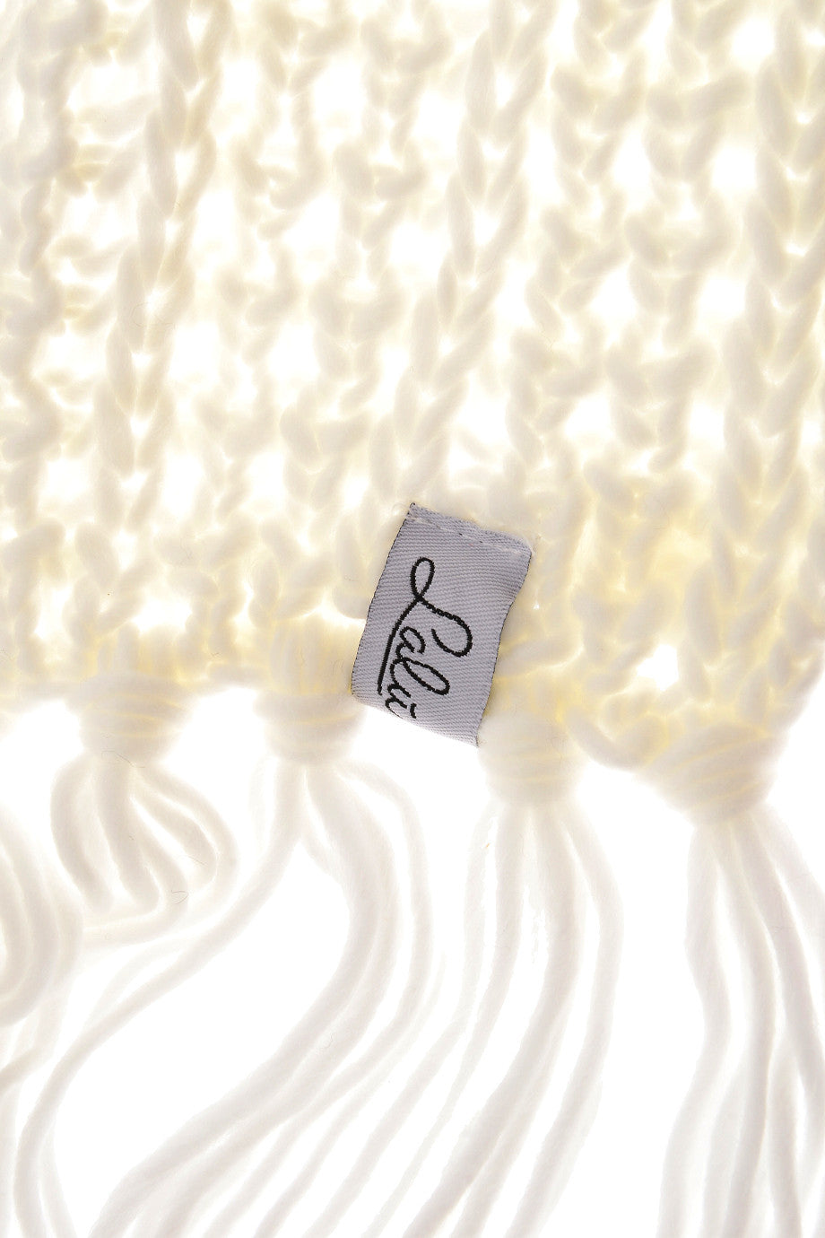 LALU - BERN Λευκό Μάλλινο Κασκόλ - Γυναικεία Κασκόλ Φουλάρια