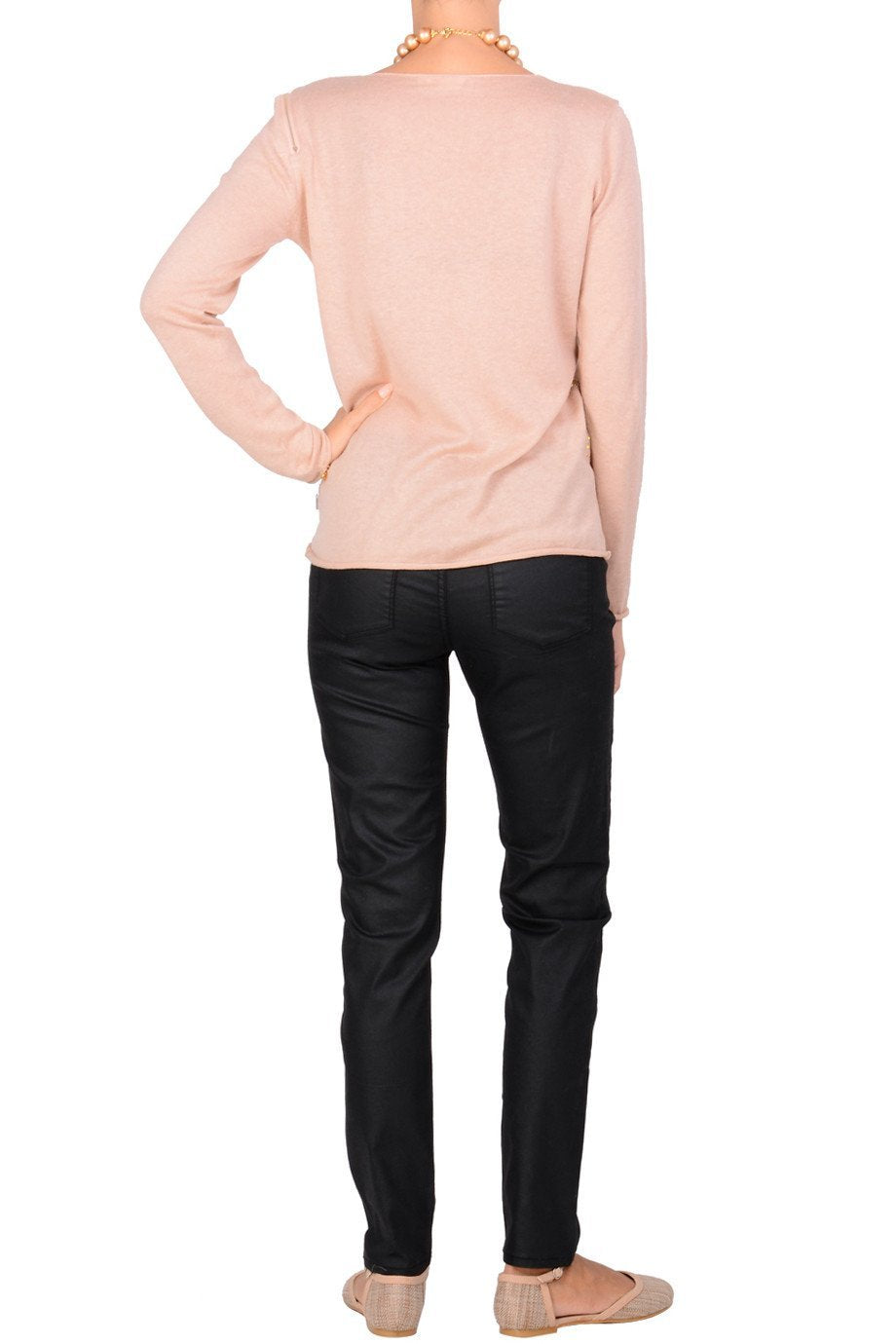 Σομόν Πουλόβερ με Κρύσταλλα | Γυναικεία Ρούχα - Πουλόβερ - Μπλούζες - Misty Interdee