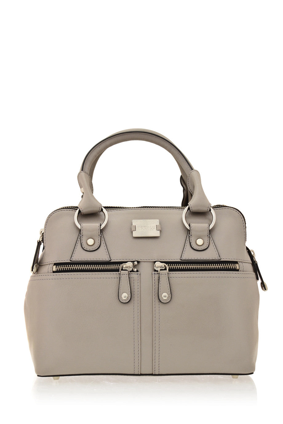 Bolso bandolera de cuero gris PIPPA