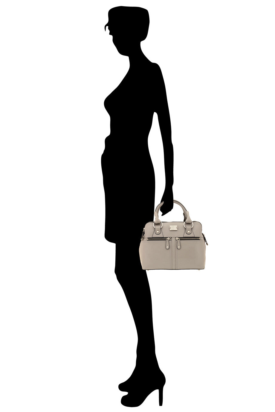 Bolso bandolera de cuero gris PIPPA