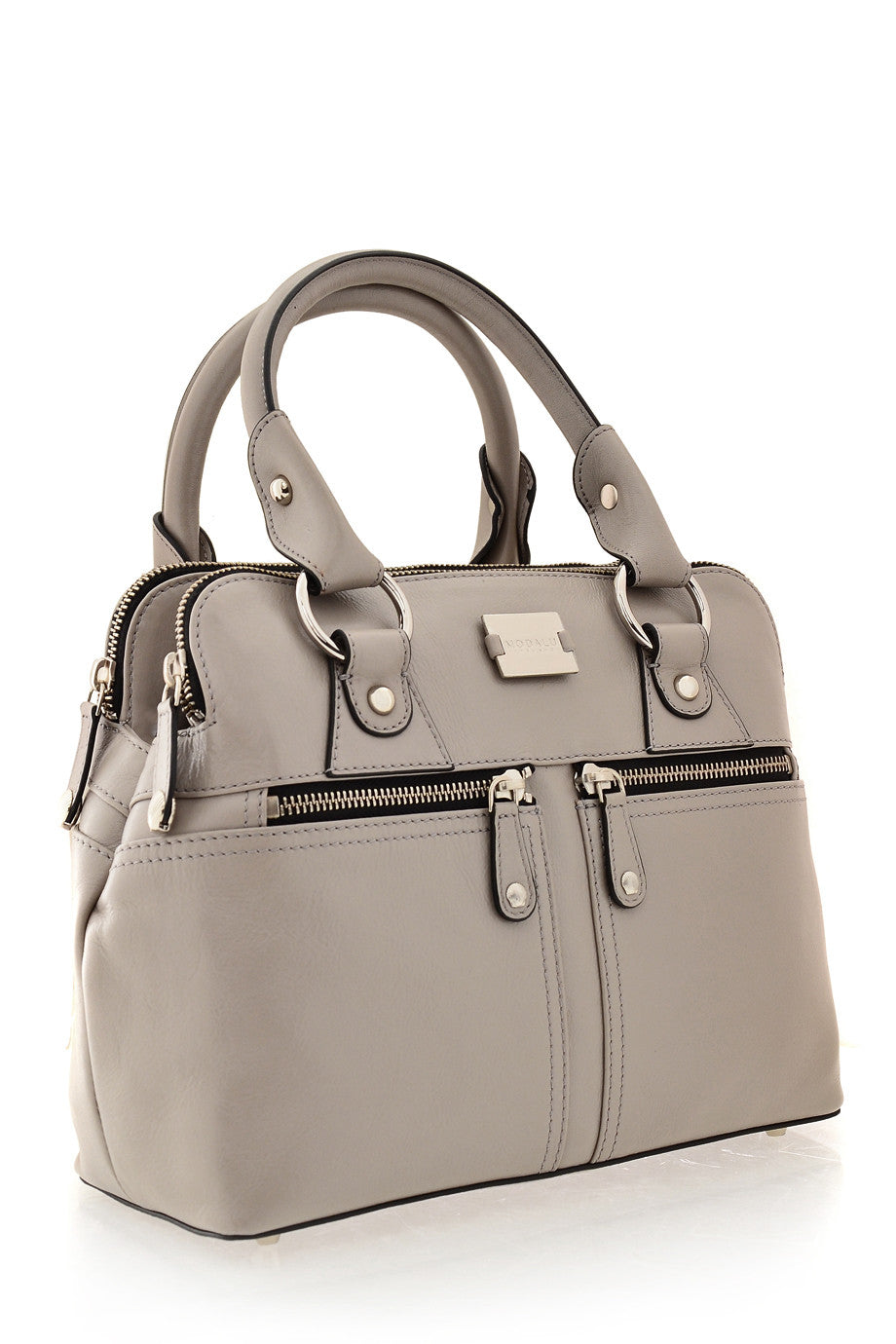 Bolso bandolera de cuero gris PIPPA