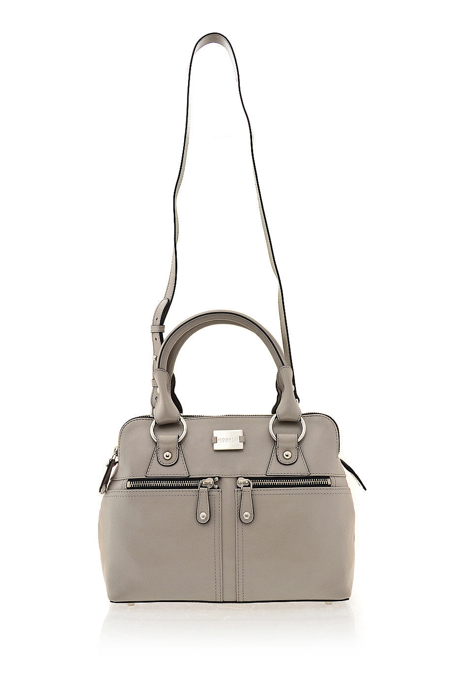Bolso bandolera de cuero gris PIPPA