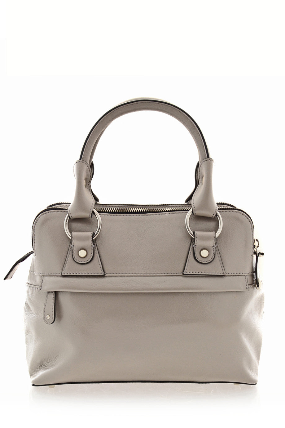 Bolso bandolera de cuero gris PIPPA