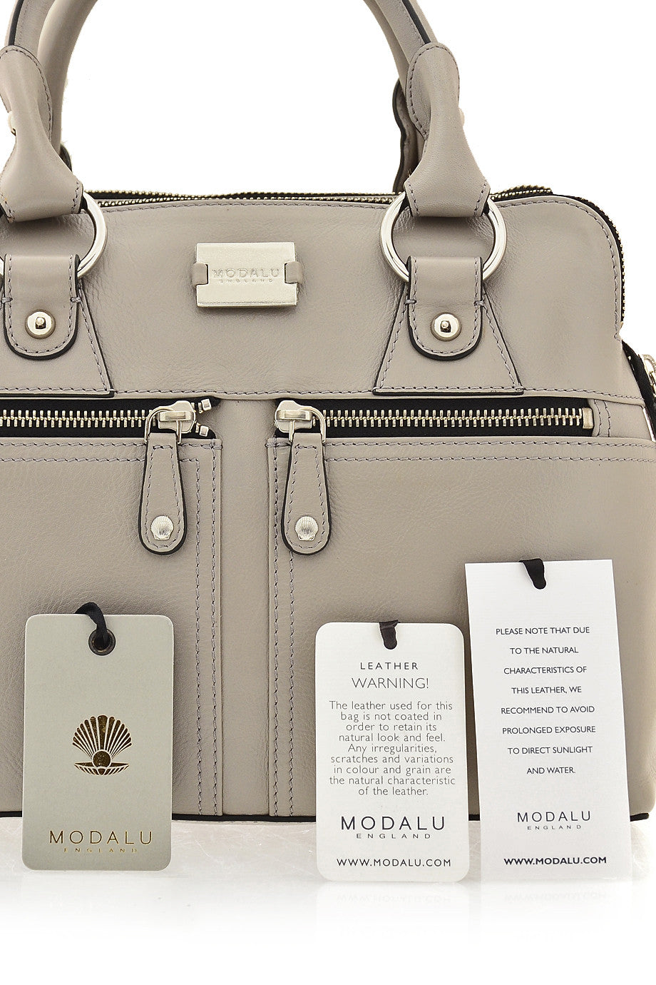 Bolso bandolera de cuero gris PIPPA