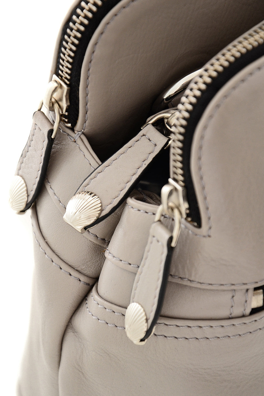 Bolso bandolera de cuero gris PIPPA
