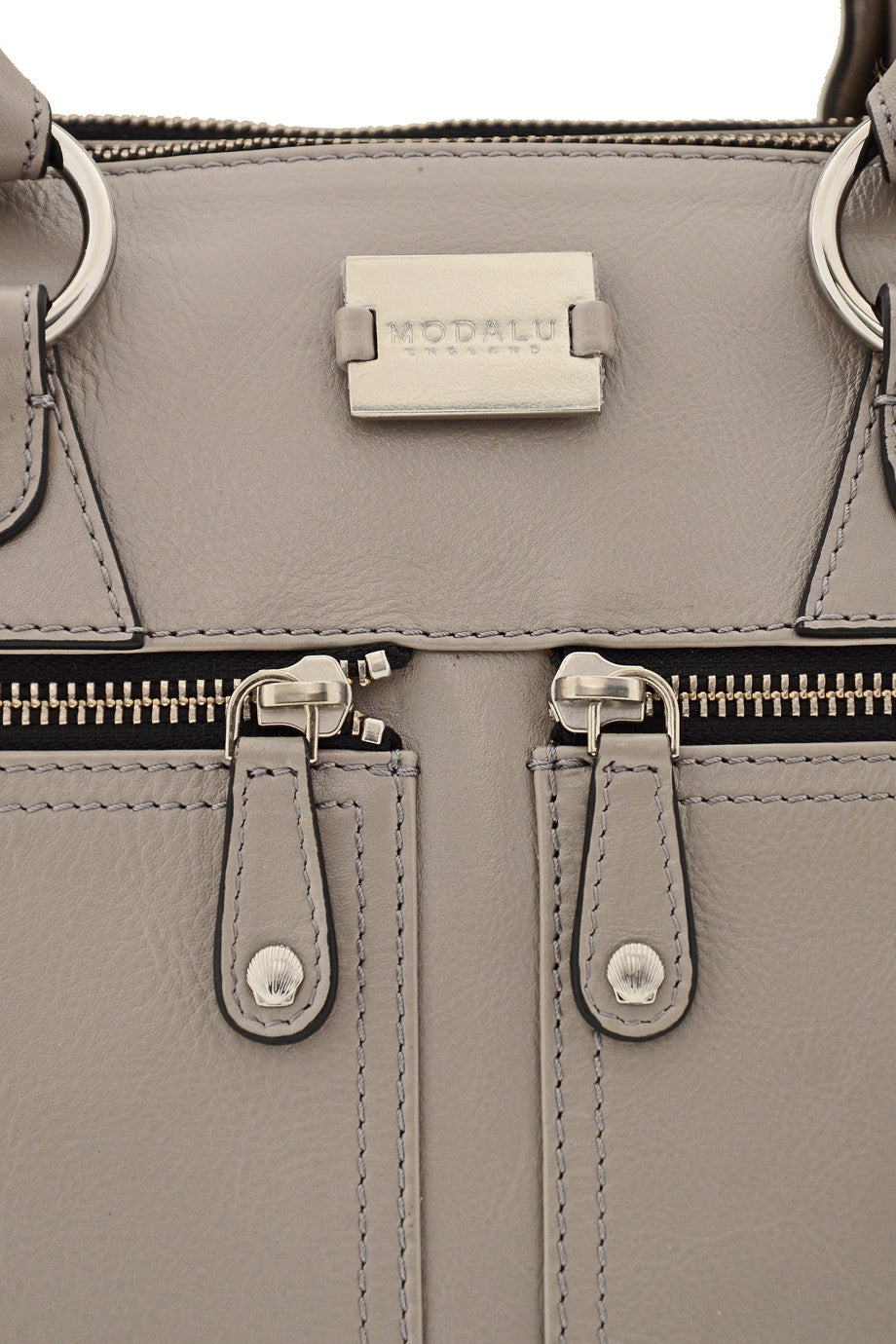 Bolso bandolera de cuero gris PIPPA