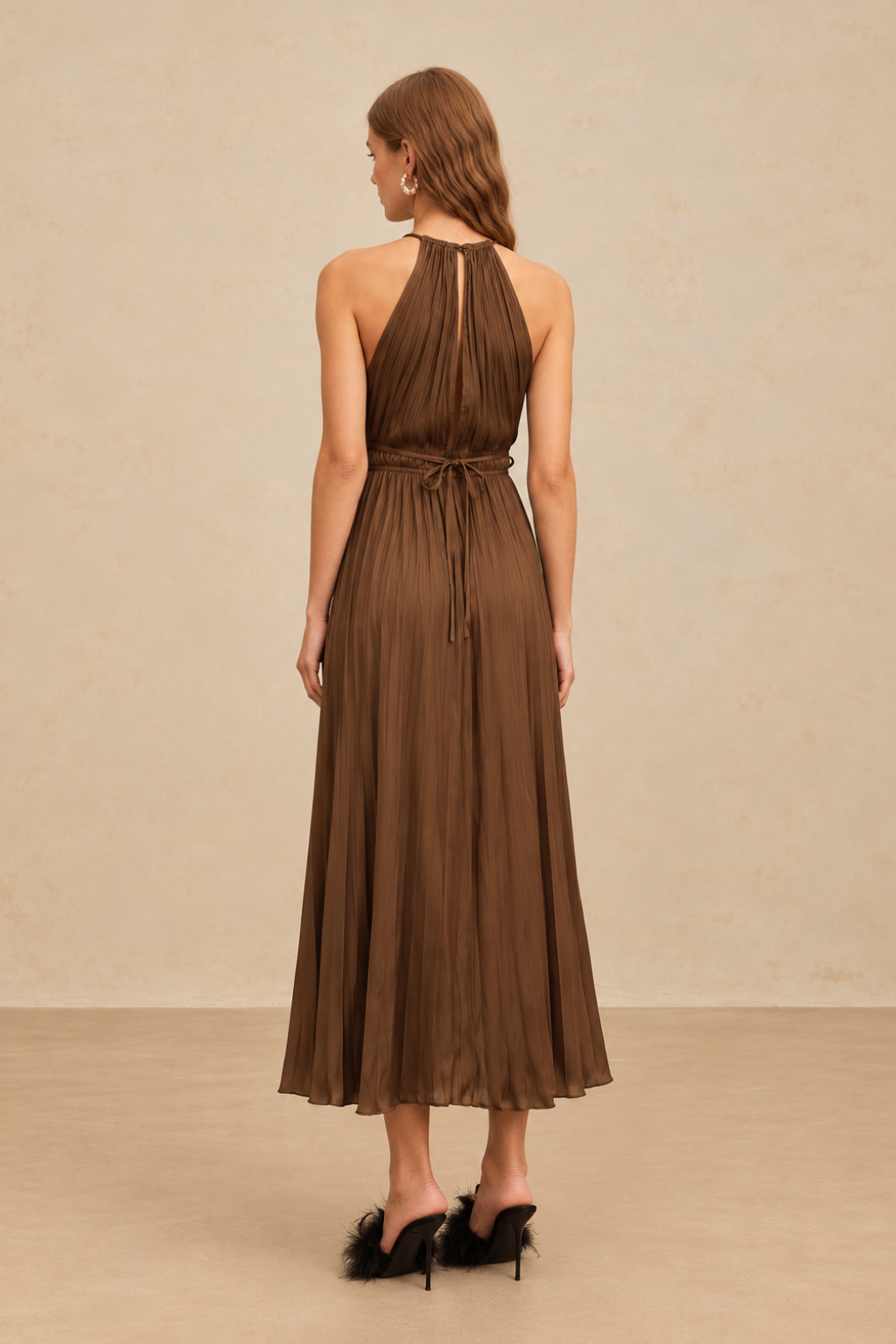 Valerisse Σατέν Πλισέ Φόρεμα | Γυναικεία Φορέματα - Evening dresses| Valerisse Satin Pleated Dress