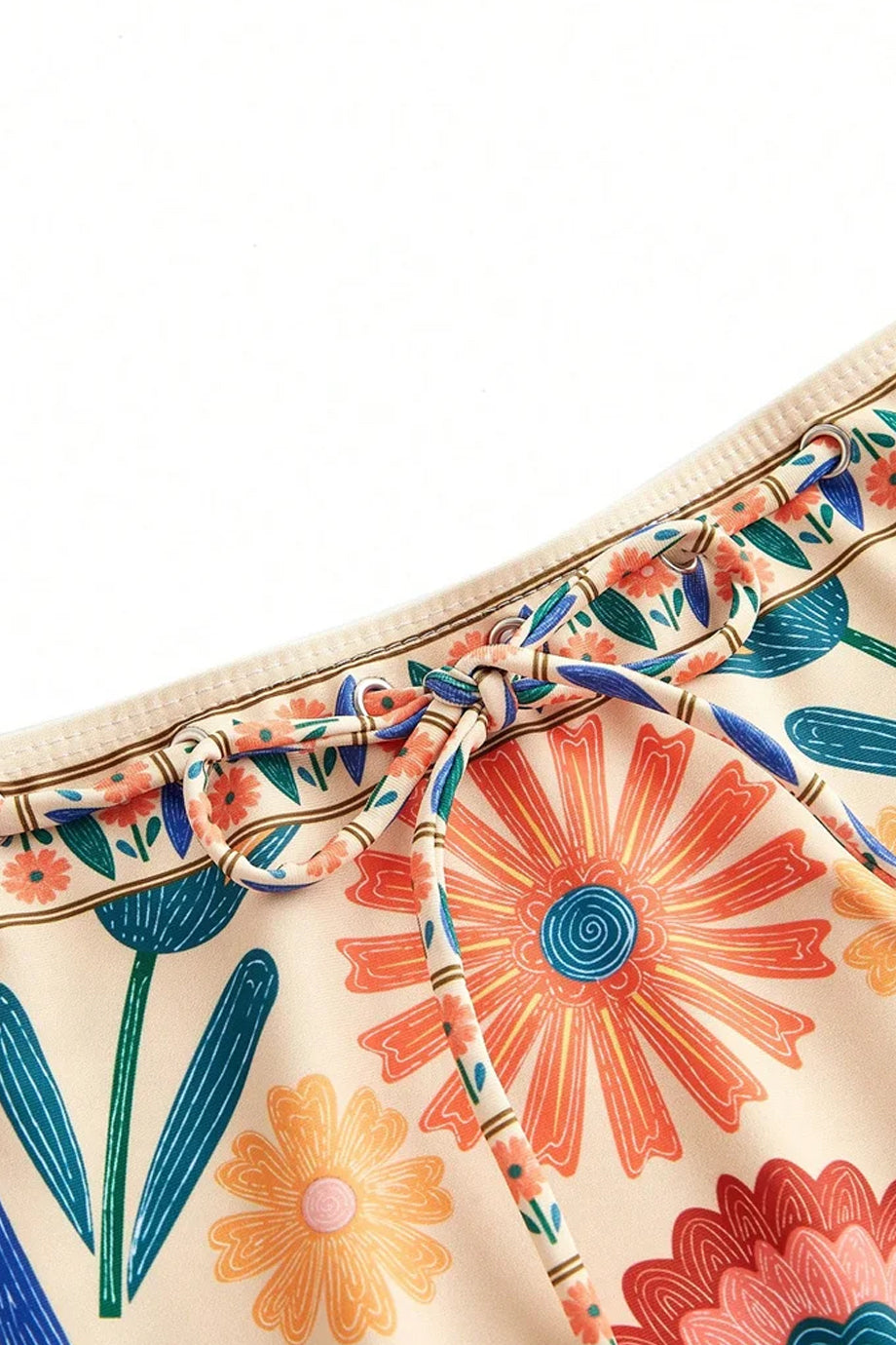 Maelisca Ολόσωμο Φλοράλ Μαγιό και Φούστα Παρεό Σετ | Μαγιό - Ολόσωμα - Swimwear One Piece | Maelisca One-Piece Swimsuit and Pareo Skirt Set