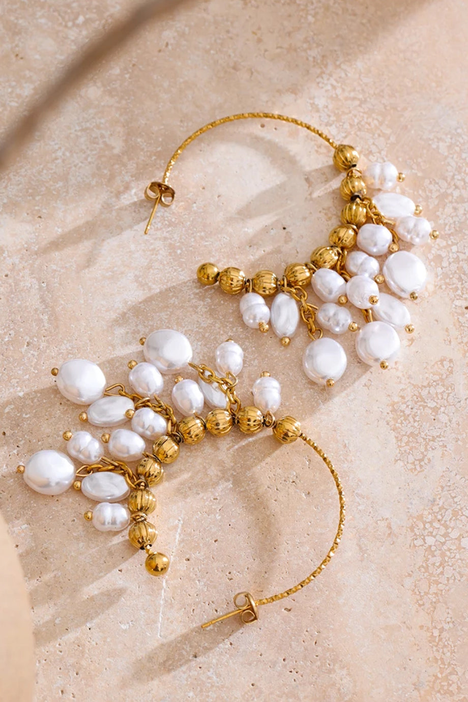 Iralia Σκουλαρίκια Κρίκοι με Πέρλες | Κοσμήματα - Σκουλαρίκια - Jewelry Earrings | Iralia Hoop Earrings with Pearls