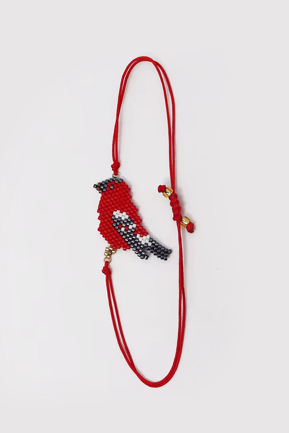 The Songbird Collection - Cardinal Bird Χειροποίητο Βραχιόλι | Βραχιόλια - Woven Beaded Bracelets | The Songbird Collection - Cardinal Handmade Woven Bracelet 