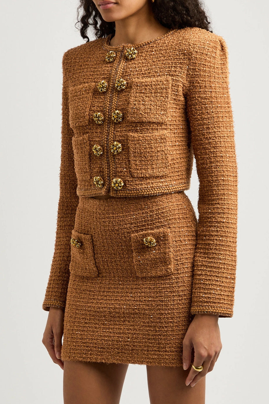 Marivelle Tweed Σετ με Τοπ και Φούστα | Πλεκτά Σετ Knitwear Clothing Sets | Marivelle Tweed Set with Top and Skirt