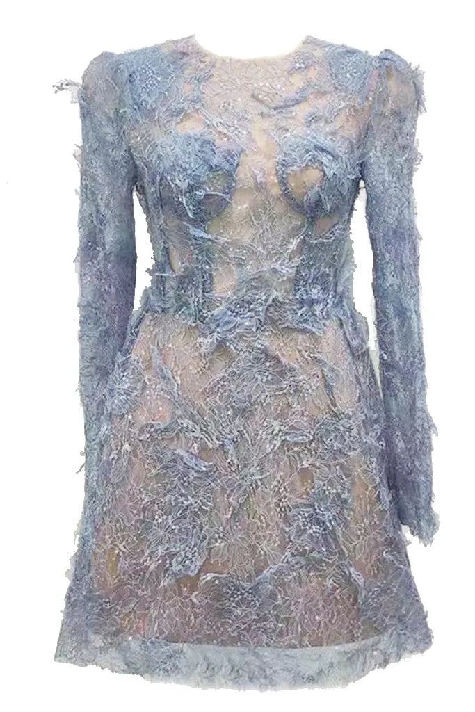 Bluelia Μίνι Φόρεμα με Δαντέλα | Φορέματα Dresses | Bluelia Floral Mesh Mini Dress