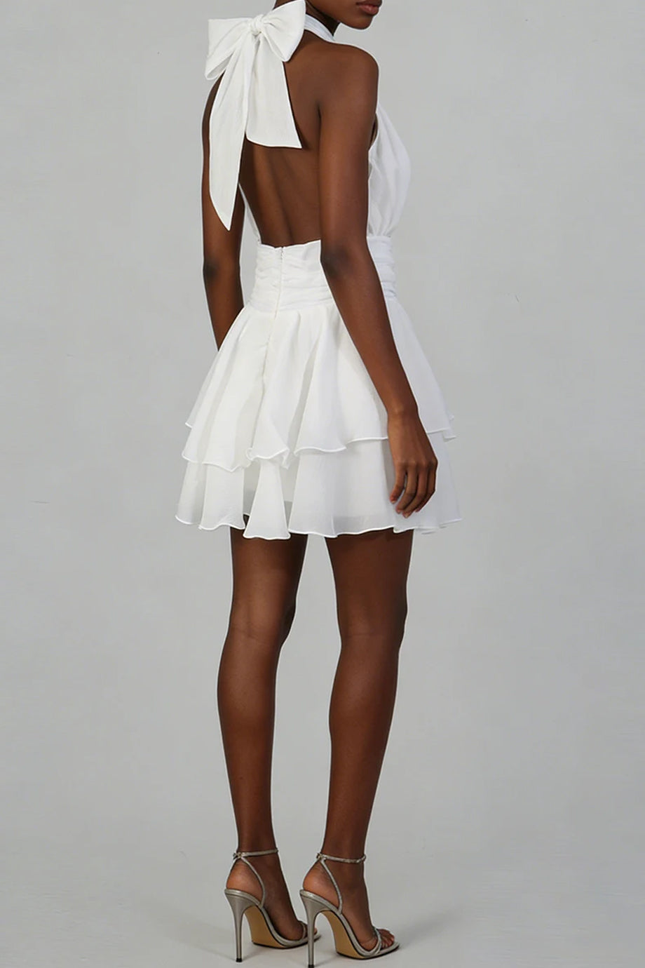 Serenelle Φόρεμα με Ανοικτή Πλάτη και Βολάν | Βραδινά Φορέματα Evening Dresses | Serenelle Flared Open Back Mini Dress