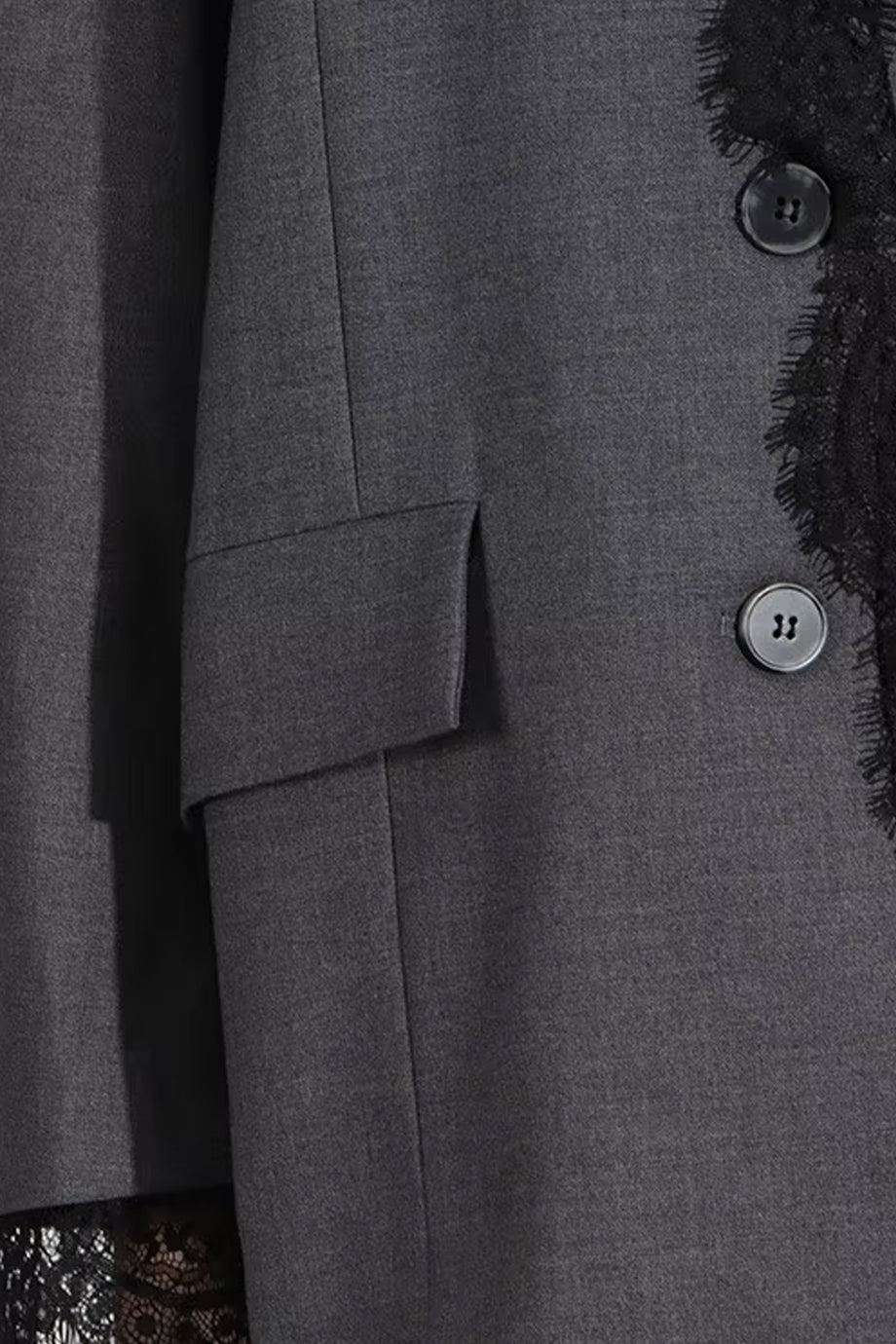 Elodie Grey Jacket with Black Lace