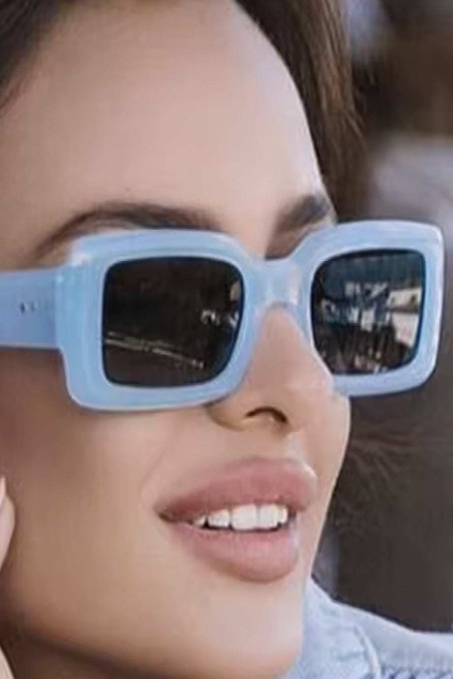 Gafas de sol de moda azules extragrandes Arlenia