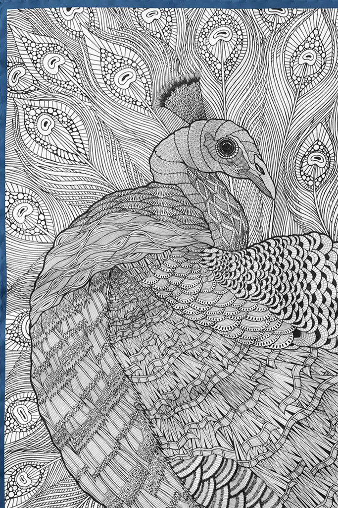 Mr Charming Peacock Silk Scarf