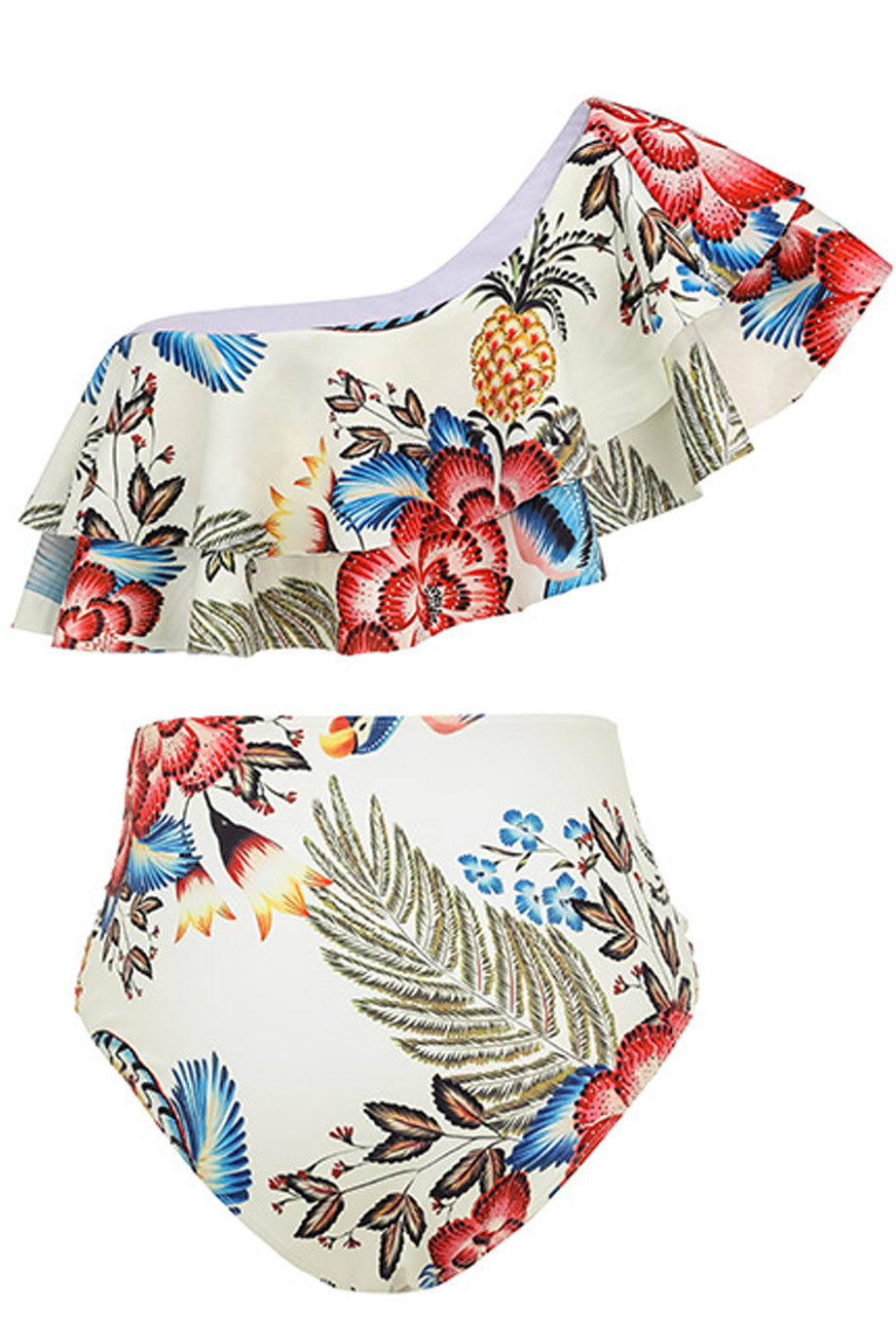 Renzo Printed Ruffle Bikini and Pareo Set